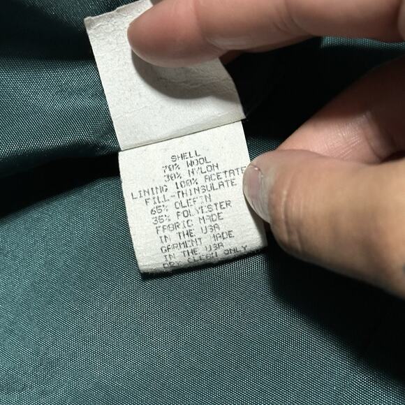 Vintage Wellington PeaCoat Womens 14R Emerald Green ILGWU Thinsulate Wool USA - Picture 7 of 11